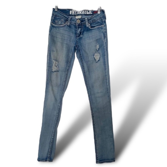 Hydraulic skinny jeans women’s size 5/6 distressed denim casual pants bleach - Picture 12 of 12